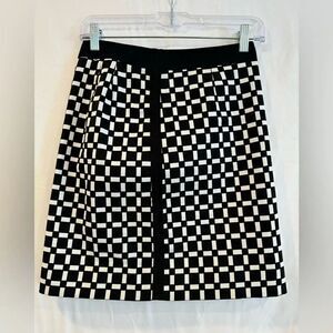 White House Black Market Black and White Checkered Skirt